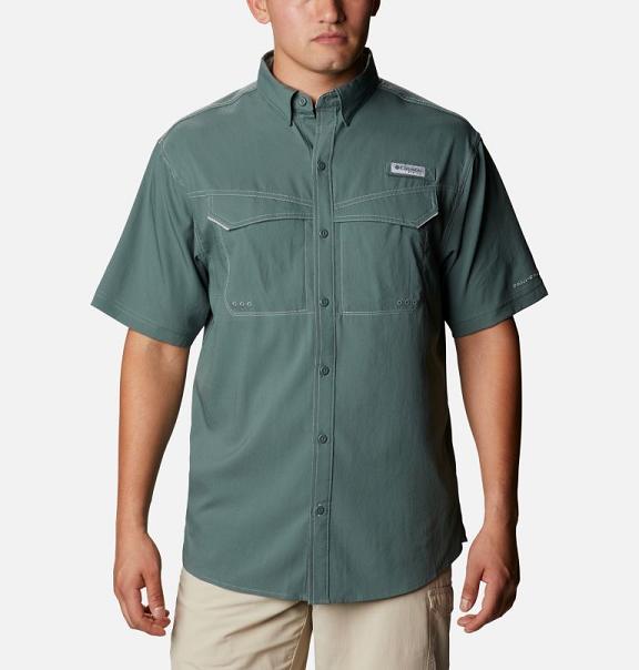 Columbia PFG Low Drag Offshore Shirts Green For Men's NZ93715 New Zealand